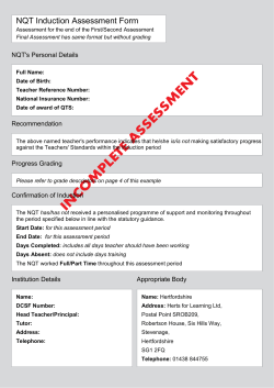 NQT Induction Assessment Form