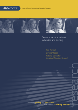 Second-chance vocational education and training