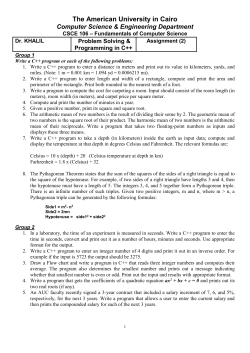 CSCE 106 - Computer Science and Engineering Department