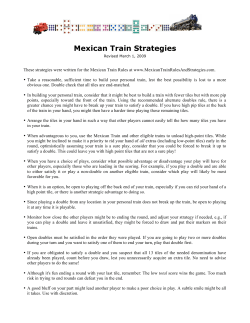 Mexican Train Strategies