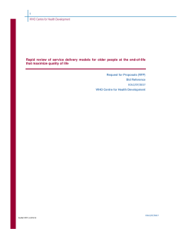 Rapid review of service delivery models for older people at the end
