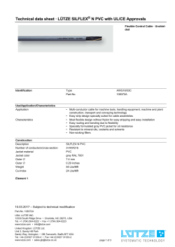 Technical data sheet &middot; L&Uuml;TZE SILFLEX N PVC with UL/CE