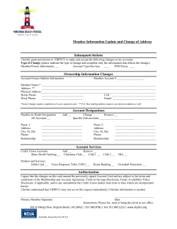 Member Information Update and Change of Address Subsequent