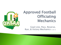 the presentation. - OHSAA Football Officials
