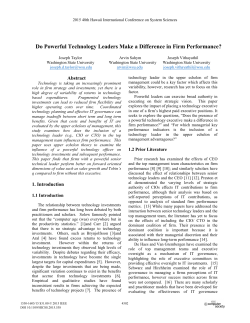 Do Powerful Technology Leaders Make a Difference in Firm