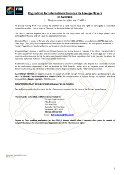 FIBA Oceania Foreign Player Application Form