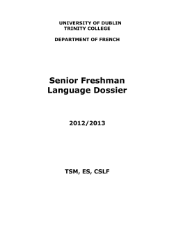 Language Dossier - Trinity College Dublin