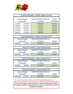 Payroll Schedule
