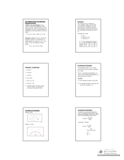The Additive Rules and Mutually Exclusive Events Additive rule of