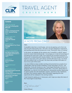 May 2016 Travel Agent News - Cruise Lines International Association
