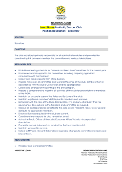 Position Description &ndash; Secretary