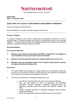 EXECUTIVE Date: 6 December 2010 DEVELOPING THE