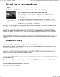 For high pay, try video-game industry