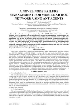 a novel node failure management for mobile ad hoc network using