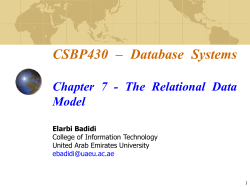 The Relational Algebra