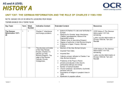 Unit Y207 - The German Reformation and the rule of Charles