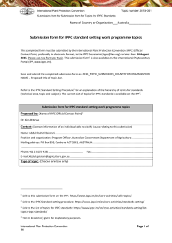 Submission form for IPPC standard setting work programme topics