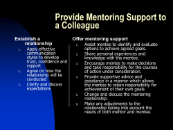 Some Characteristics of a Good Mentor