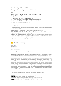 Computational Aspects of Fabrication - DROPS