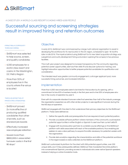 Successful sourcing and screening strategies result in