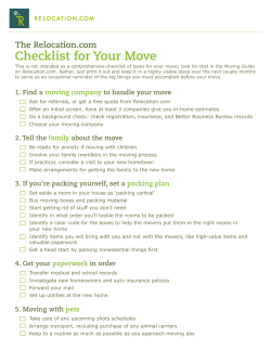 Checklist for Your Move