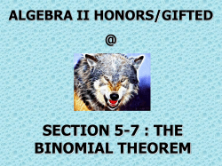 Section 5-7 (Binomial Theorem)