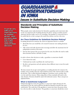 Standards and Principles of Substitute Decision-Making