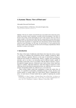 A Systems Theory View of Petri nets
