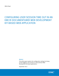 White Paper - Configuring Session Time Out in Documentum