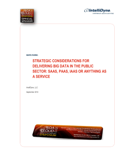 STRATEGIC CONSIDERATIONS FOR DELIVERING BIG DATA IN