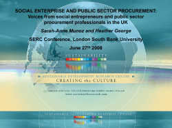 Social Enterprise and Public Sector Procurement
