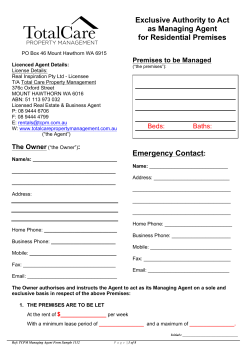 TCPM Managing Agent Form 1112 Sample