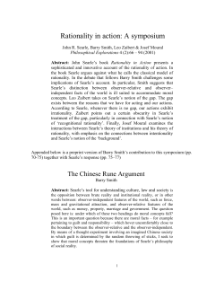 Rationality in action - Buffalo Ontology Site