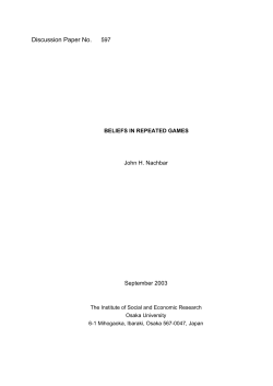 Beliefs in Repeated Games