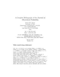 A Complete Bibliography of the Journal of Theoretical Probability