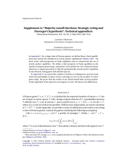 Supplement to - Theoretical Economics
