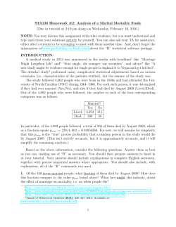 STA130 Homework #2: Analysis of a Marital Mortality