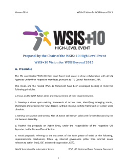 Draft WSIS+10 Vision for WSIS Beyond 2015