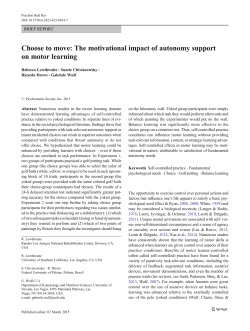 Choose to move: The motivational impact of autonomy support on