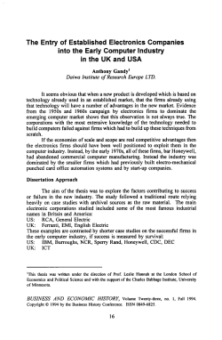 The Entry of Established Electronics Companies into the Early