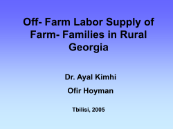Off- Farm Labor Supply of Farm