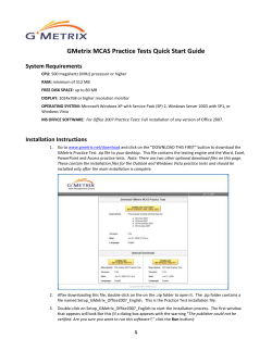 GMetrix MCAS Practice Tests Quick Start Guide