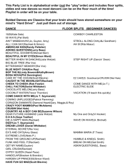 This Party List is in alphabetical order (not the &ldquo;play&rdquo;order) and