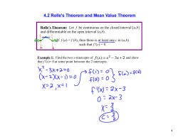 4.2 Rolle`s Theorem and Mean Value Theorem