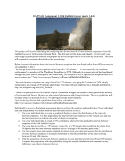 Assignment 1: Old Faithful Geyser