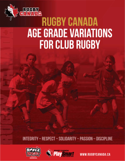 Rugby Canada AGE GRADE VARIATIONS FOR CLUB RUGBY