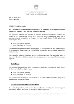 SUBJECT: Call for entries