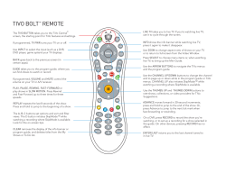 TIVO BOLT&trade; REMOTE