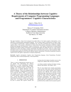 A Theory of the Relationships between Cognitive Requirements of