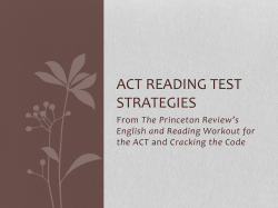 Act Reading test strategies